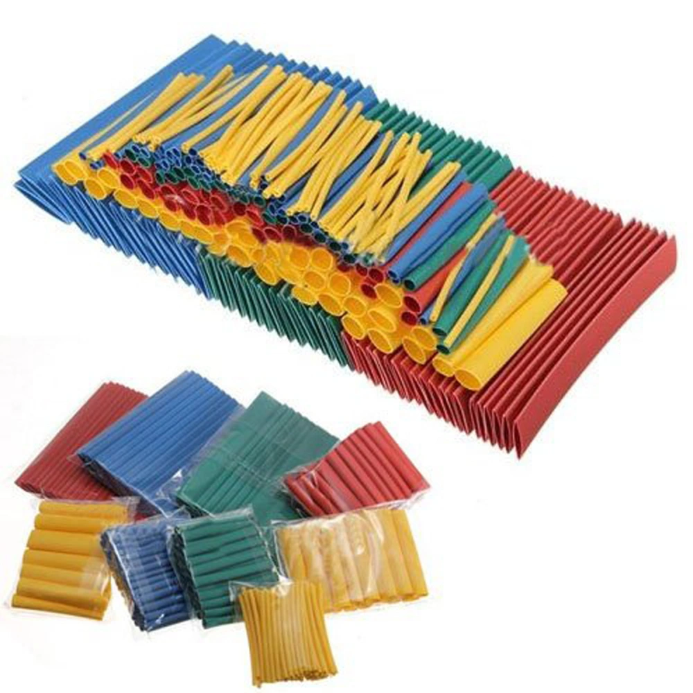 260pcs 2:1 Heat Shrinkable Tubings Tube Sleeving Wraps Wires Kit in 8 Different Sizes (Blue & Green & Red & Yellow)