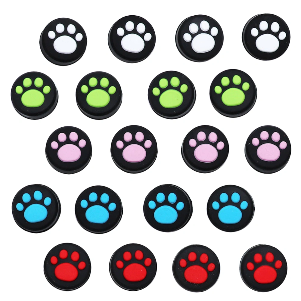 20pcs Lovely Silicone Rocker Cover Cat Claw Design Joystick Protective