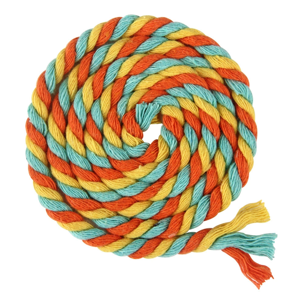 100m Multicolor 3-Ply Twisted Cotton Rope Super Cotton Cord String for DIY Arts & Crafts Decoration Bundling 6mm (Orange & Sky Blue & Yellow)