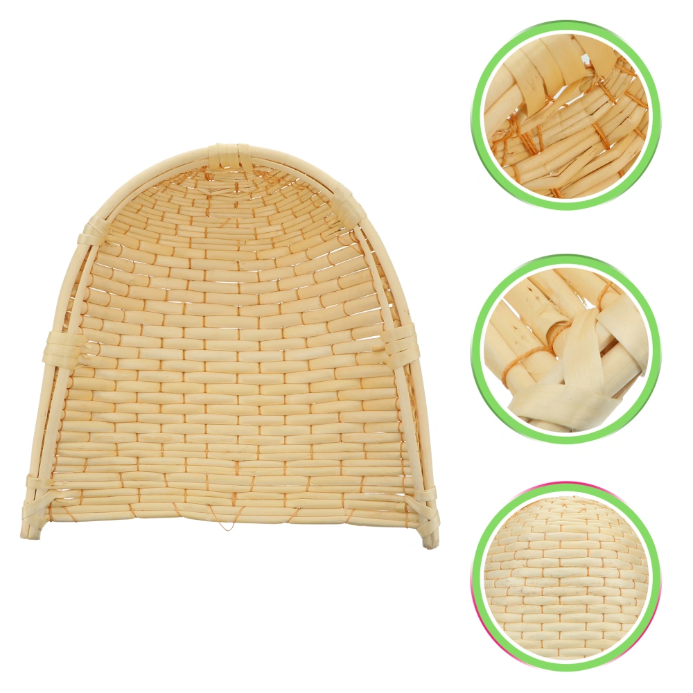 1pc Crafted Woven Basket Household Exquisite Bamboo Basket Storage Basket