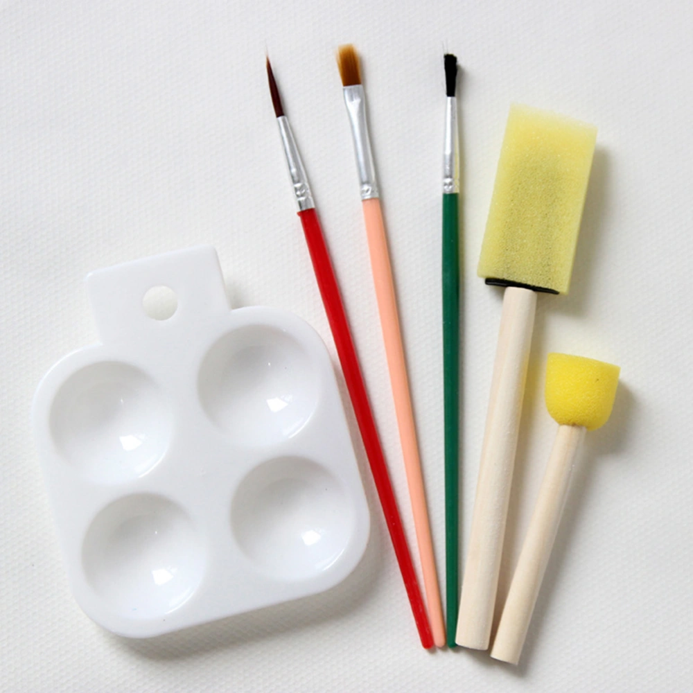 6 Pcs Painting Water Brush Oil Painting Art Supplies with Painting Tray Watercolor Pen Children's Painting Toys