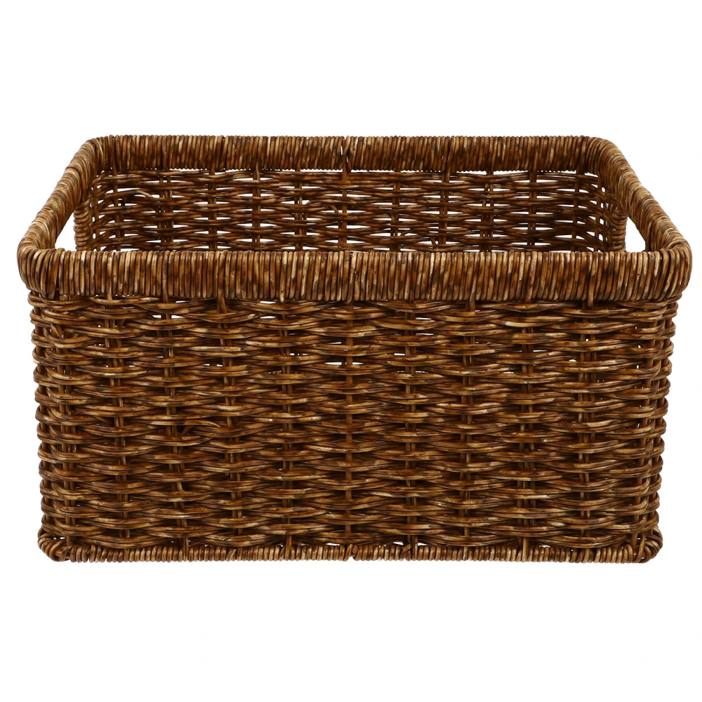 1pc Household Imitation Rattan Weaving Receiving Basket Receiving Basket