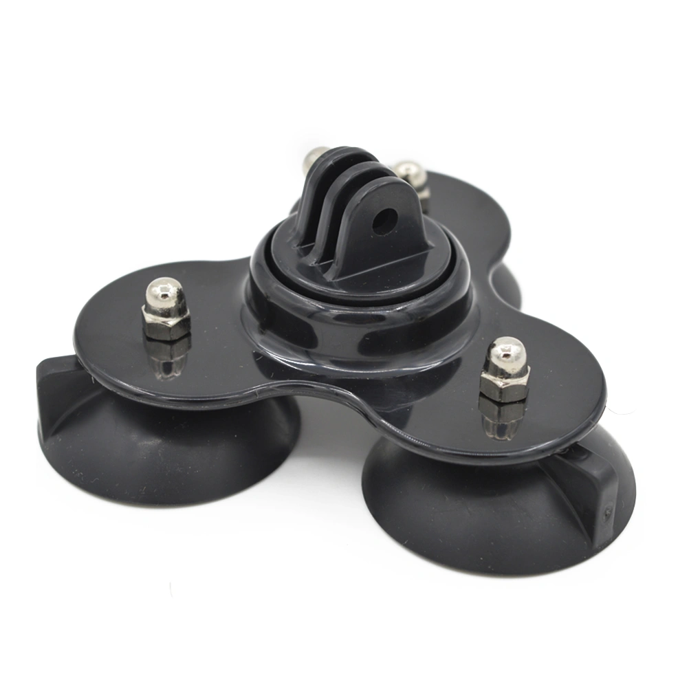 CNC Portable Car Window Windshield Removable Triple Suction Cup Mount for GP139A (Black)