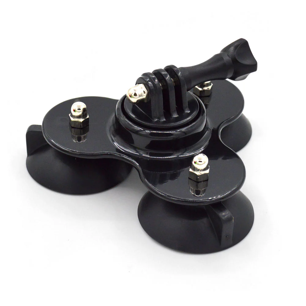 CNC Portable Car Window Windshield Removable Triple Suction Cup Mount for GP139A (Black)