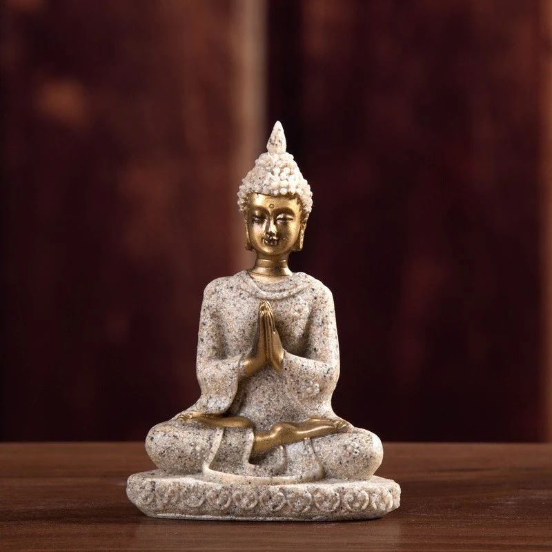 Buddha Statue Desktop Small Buddha Figurine Hallway Desktop Buddha Ornament