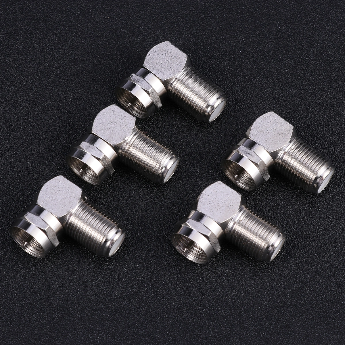 5Pc Right Angle 90 Degree Coaxial Connector Waterproof Connection F Male To F Female Adapter Connector