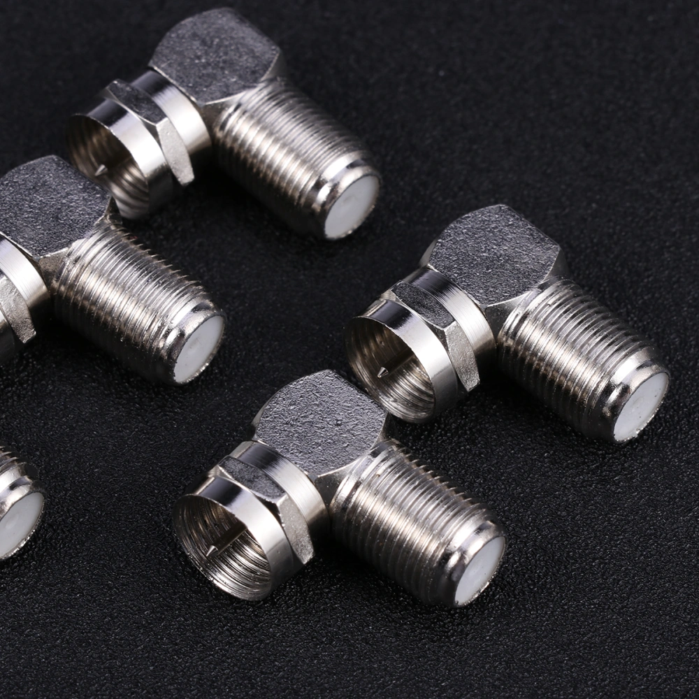 5Pc Right Angle 90 Degree Coaxial Connector Waterproof Connection F Male To F Female Adapter Connector