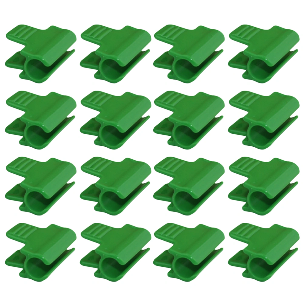 50pcs 11mm Greenhouse Plastic Snap Clamp for Pipes Greenhouses Row Covers Shelters Banner Frame (Green)