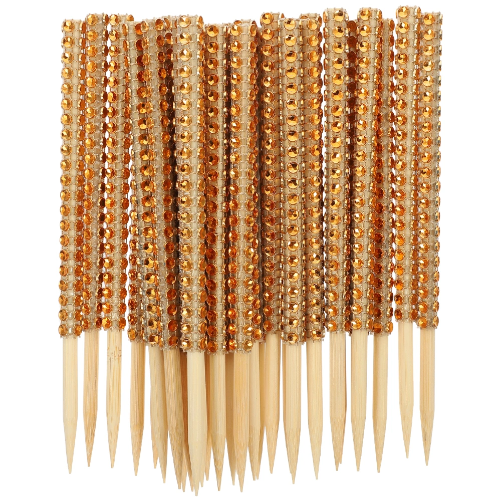 30Pcs Candy Apples Sticks Bamboo Chocolate Sticks Glitter Bamboo Sticks Caramel Apples Sticks