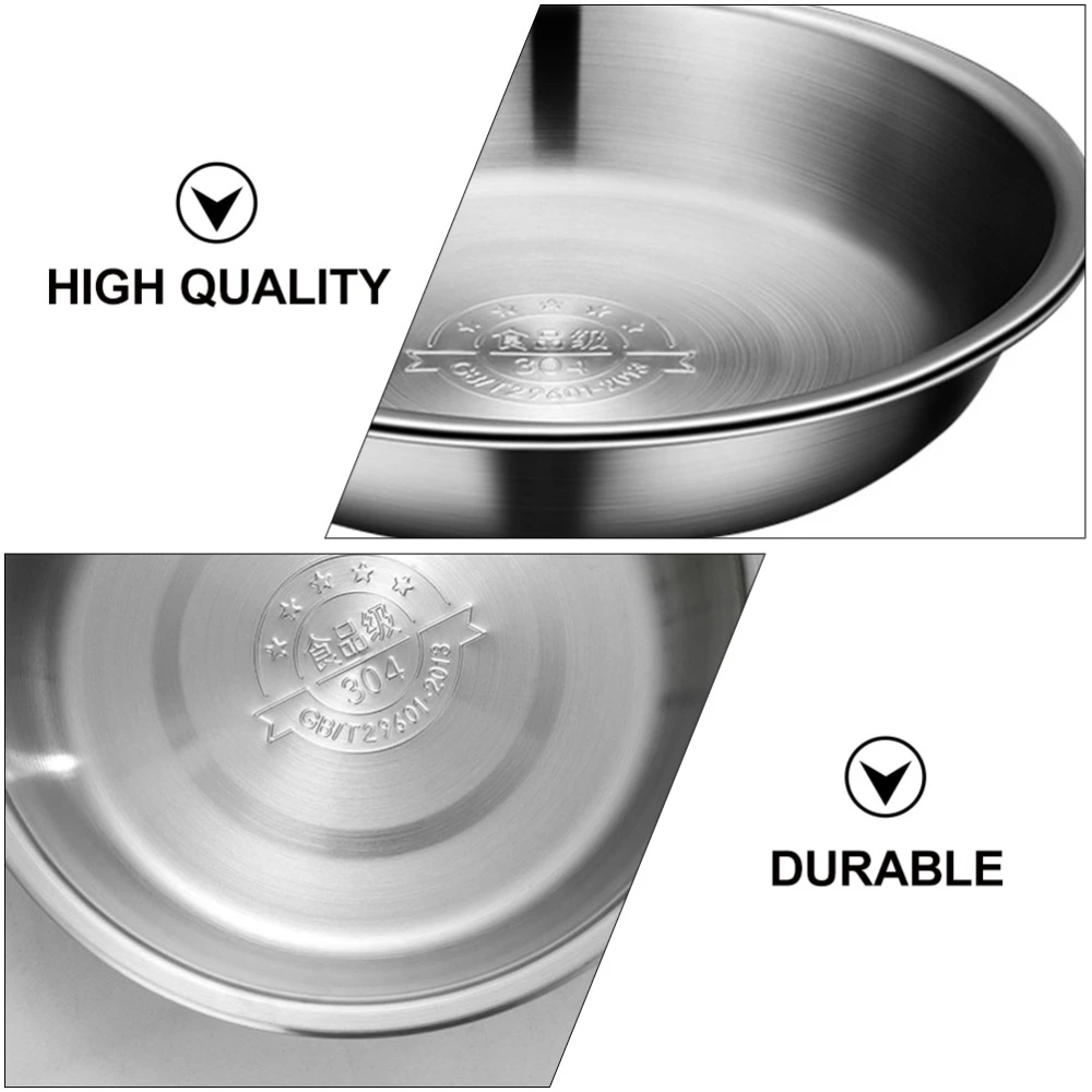 1pc Thickened Soup Basin Practical Stainless Steel Soup Bowl for Home (Silver)