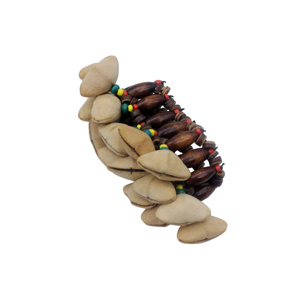 African Tribal Style Nuts Shell Bracelet Children's Dance Wrist Chain Nutshell Handbell Bracelet Percussion Accessories (Wood Color)