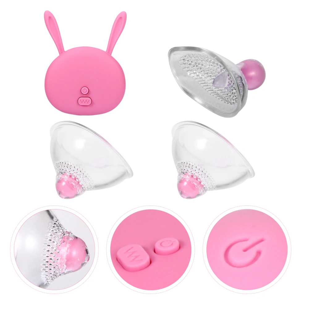 1 Pair Silicone Vibrating Breast Massager USB Rechargeable Breast Stimulator