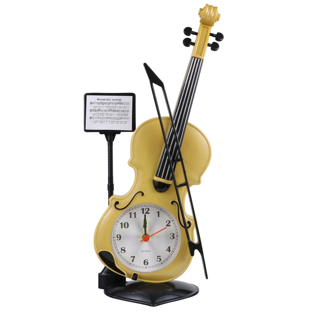 Violin Shape Alarm Clock Plastic Alarm Clock Electronic Clock (Random Color)