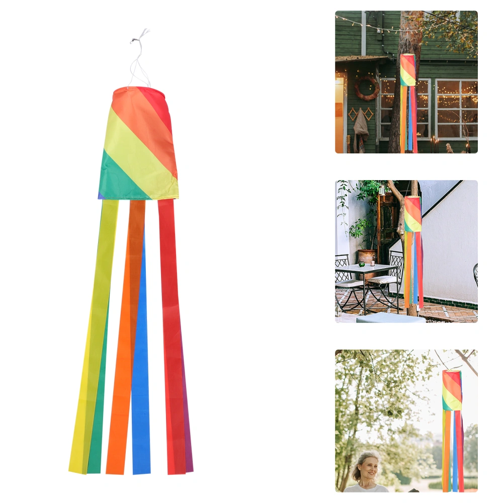 Chic Decorative Rainbow Windsock Flag Outdoor Yard Pride Month Decoration