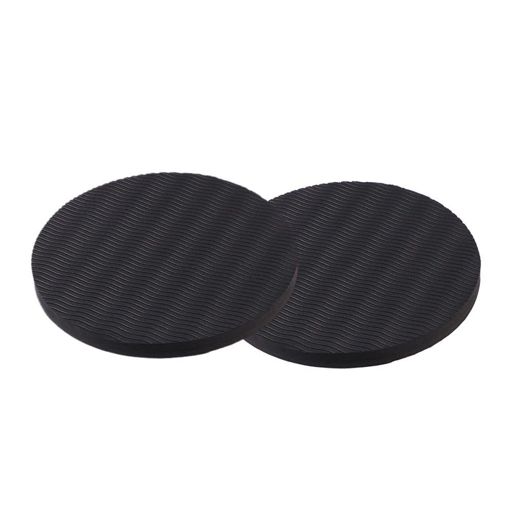 2pcs Yoga Workout Knee Pad Cushion Thick Round Eco TPE Yoga Pad Comfort Yoga Pilates Workout Support Pad for Hands Wrists Knees Elbows Shoulders (Black)