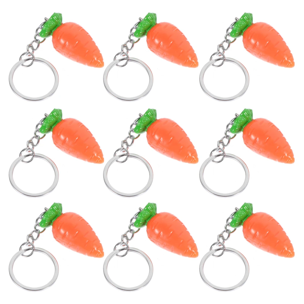 10Pcs Decorative Mini Carrots Adorable Carrot Ornaments Hanging Carrot Pendants Bag Pendants