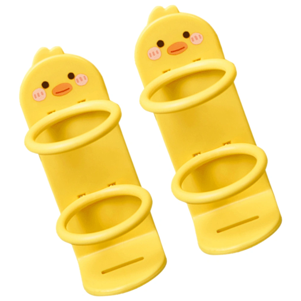 2pcs Electric Toothbrush Holder Wall Mounted Toothbrush Rack Cartoon Duck Toothbrush Holder