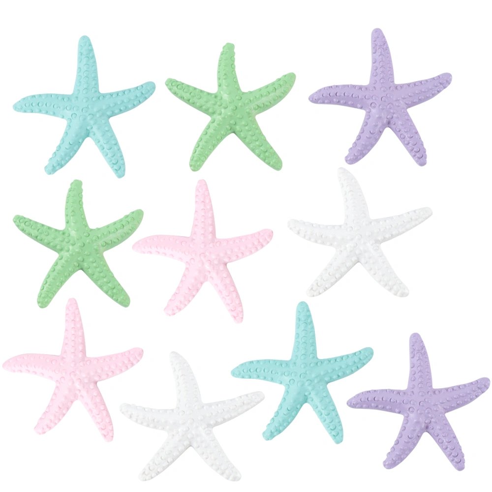 10pcs Colorful Fish Tank Resin Star Artificial Star Ornament Aquarium Vivid Landscape Decor (Purple, Green, Blue, Pink, White Each Two)