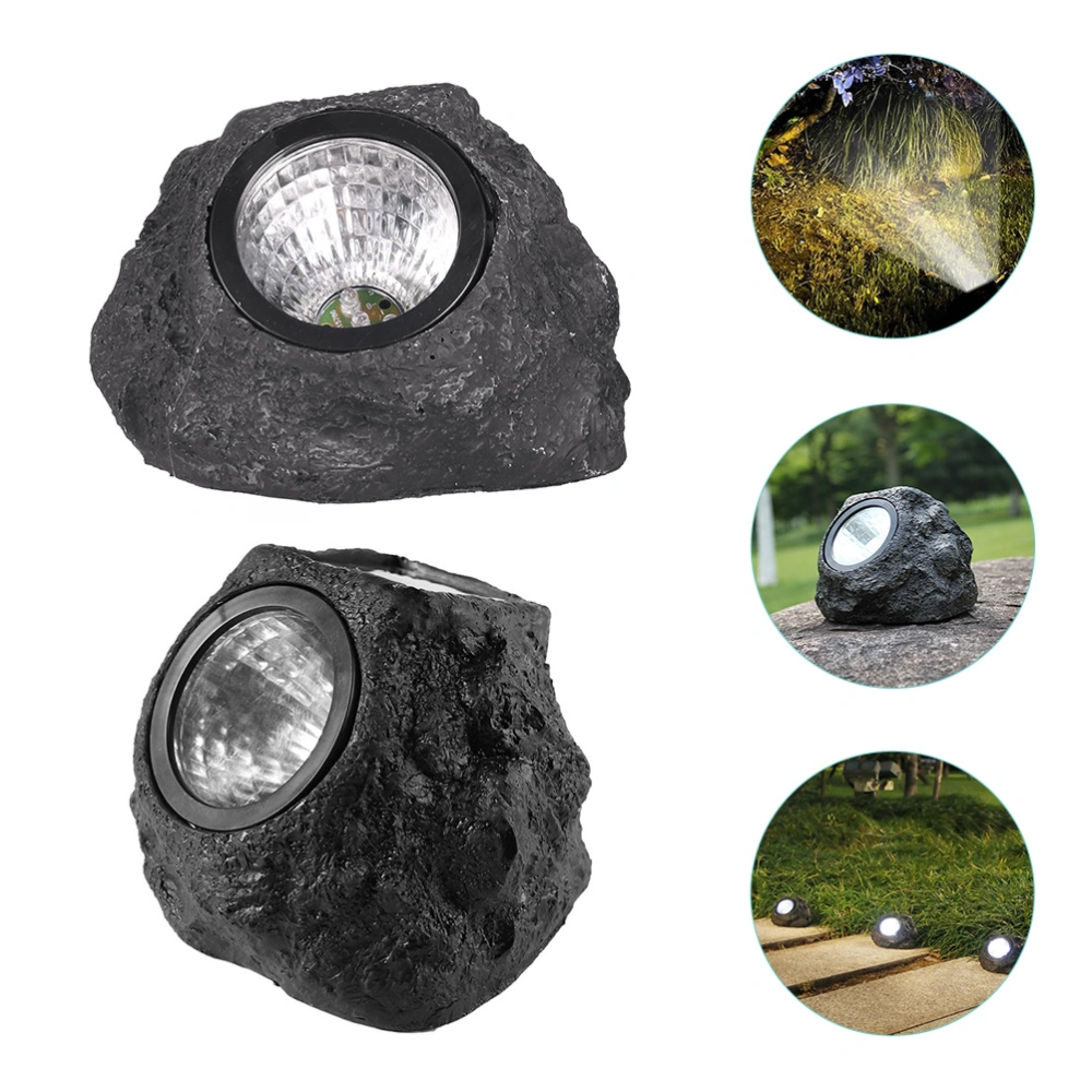 2pcs Solar Rock Light Patio Decoration Outdoor Solar Garden Light Patio Decor