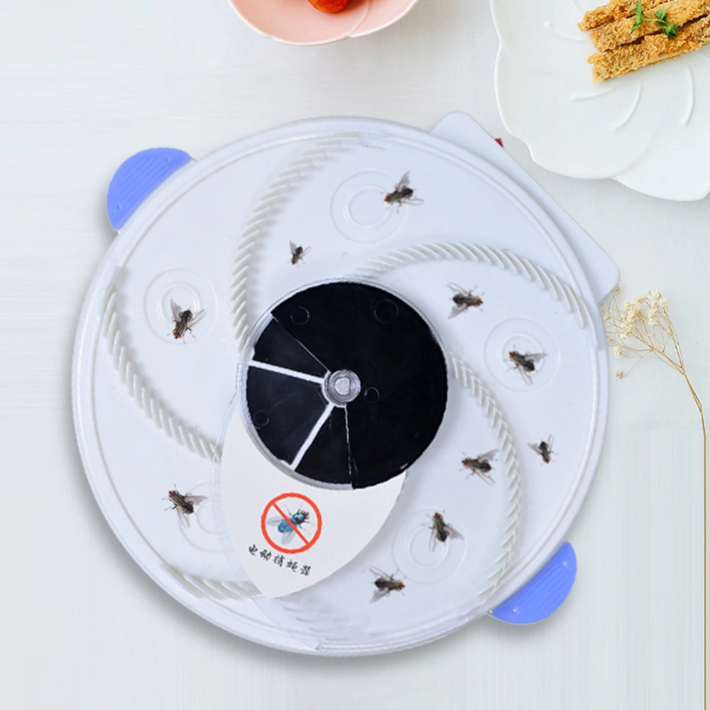 Electric Flies Catcher Rotated Home Use Fly Trap Killer Pest Killer for Flies Bugs Cockroaches Insects with EU Plug (Blue)