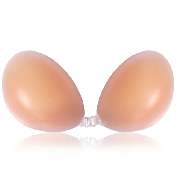 Pair of Washable Strapless Backless Self-adhesive Thickened Silicone Invisible Bra Breast Enhancer (D Cup)