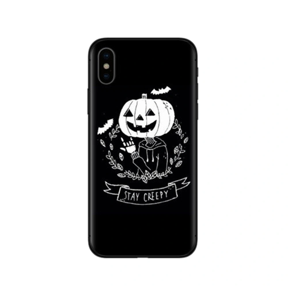 Anti-scratch Halloween Pattern Phone Case Exquisite Comfortable Shockproof Creepy Pumpkin Man TPU Cover Shell Compatible for iPhone X