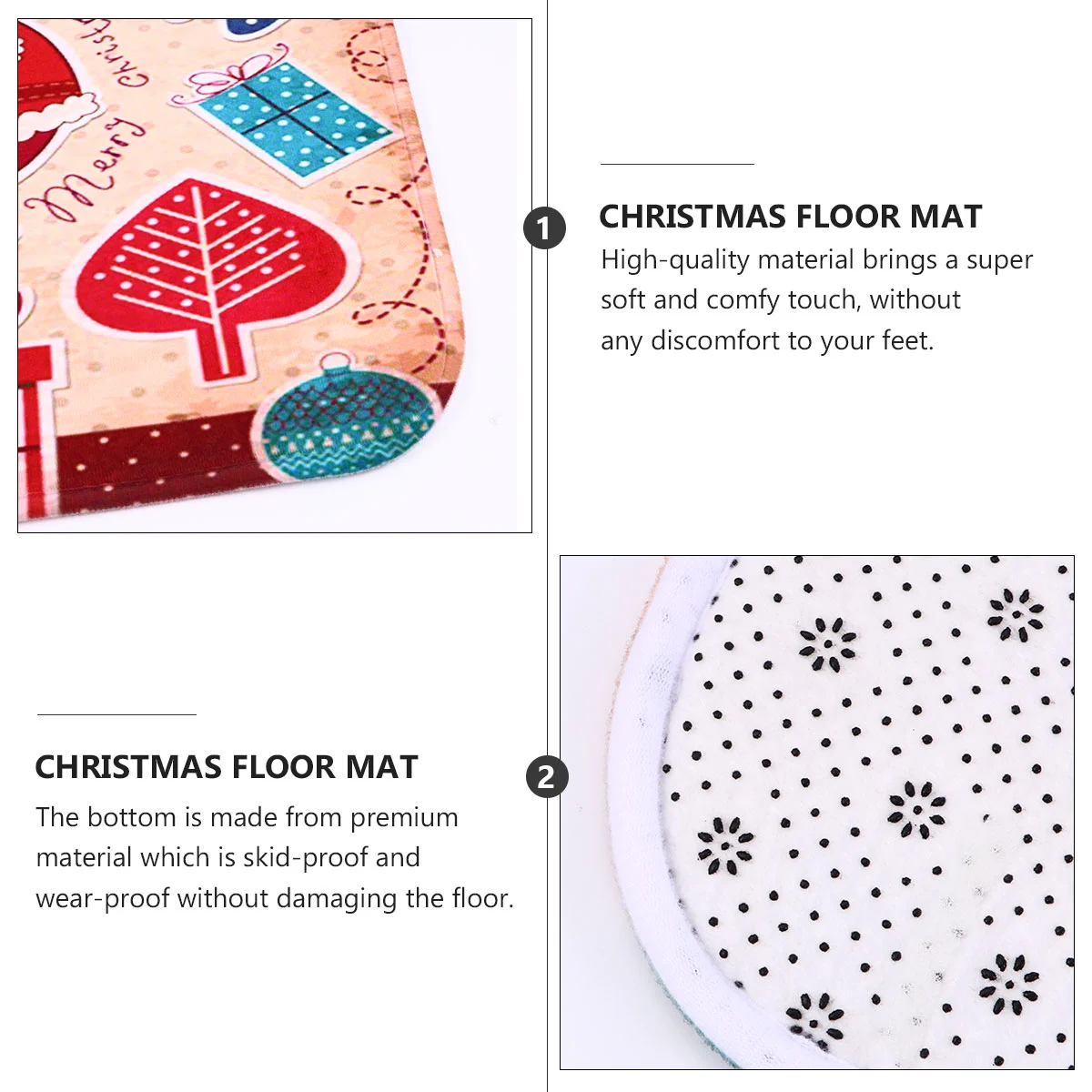 Christmas Pattern Bathroom Mat Anti-slip Foot Pad Shower Room Ground Mat