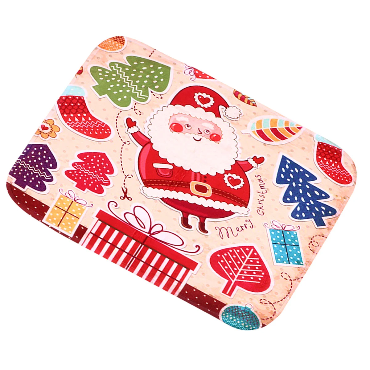 Christmas Pattern Bathroom Mat Anti-slip Foot Pad Shower Room Ground Mat