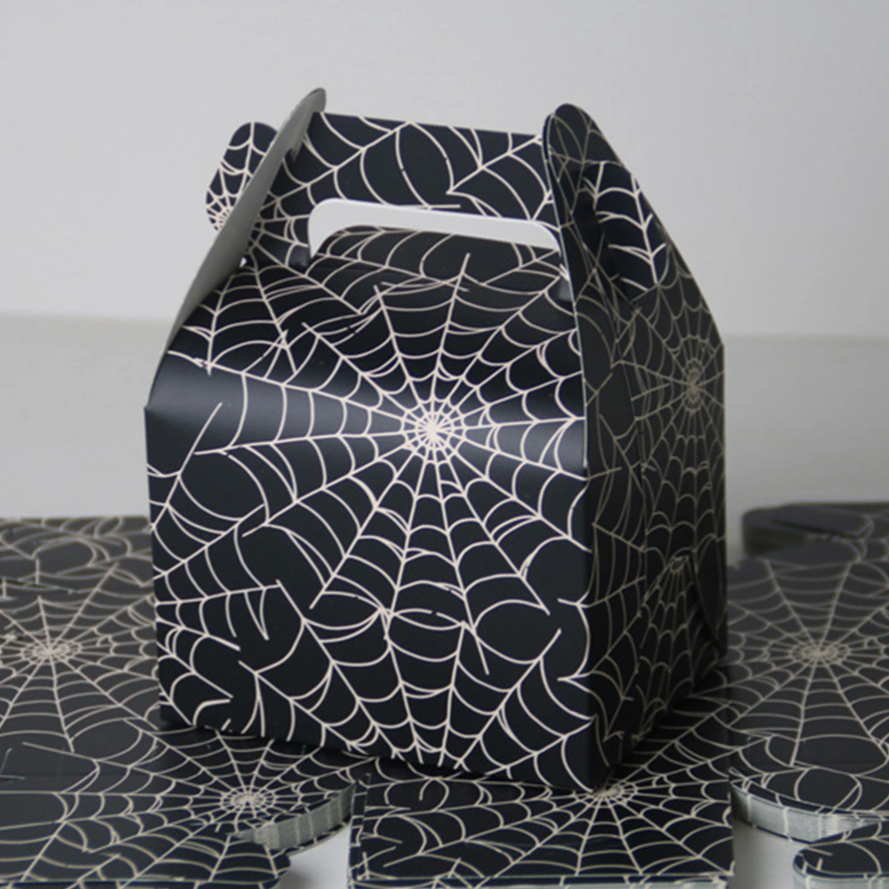 25 Pcs Portable Candy Boxes Halloween Treat Paper Bags Spiderweb Halloween Party Favor Boxes for Party Supplies Kids Birthday Decorations