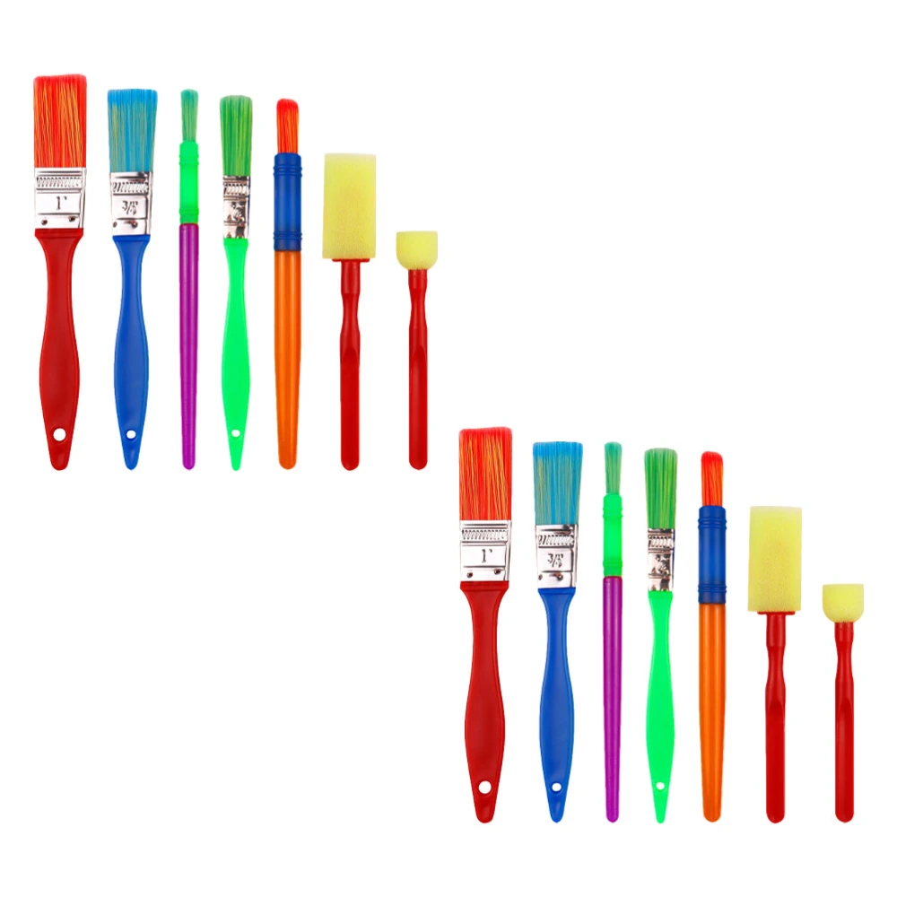 14 Pcs Practical Painting Brushes Kids Drawing Brushes Doodling Painting Brushes