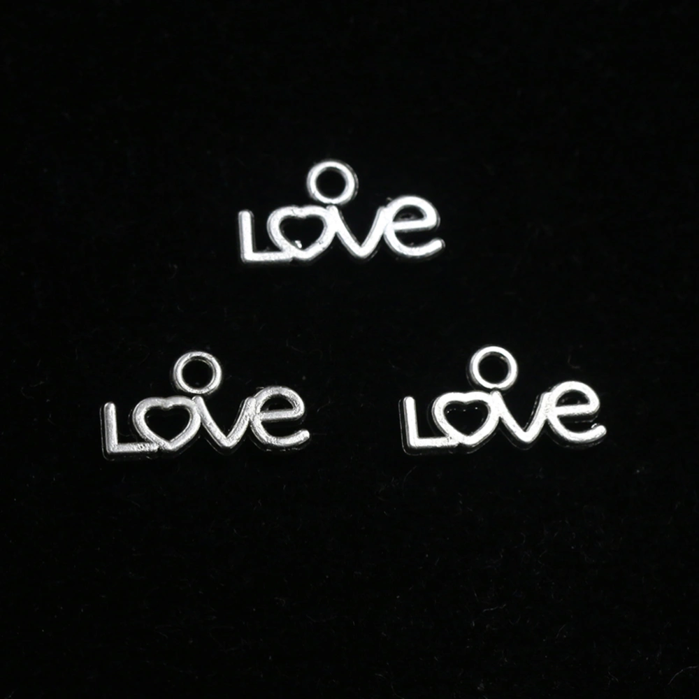 50 Pcs Alloy LOVE Letters Message Charm Pendant Connector for DIY Bracelet Necklace Jewelry Making Accessaries