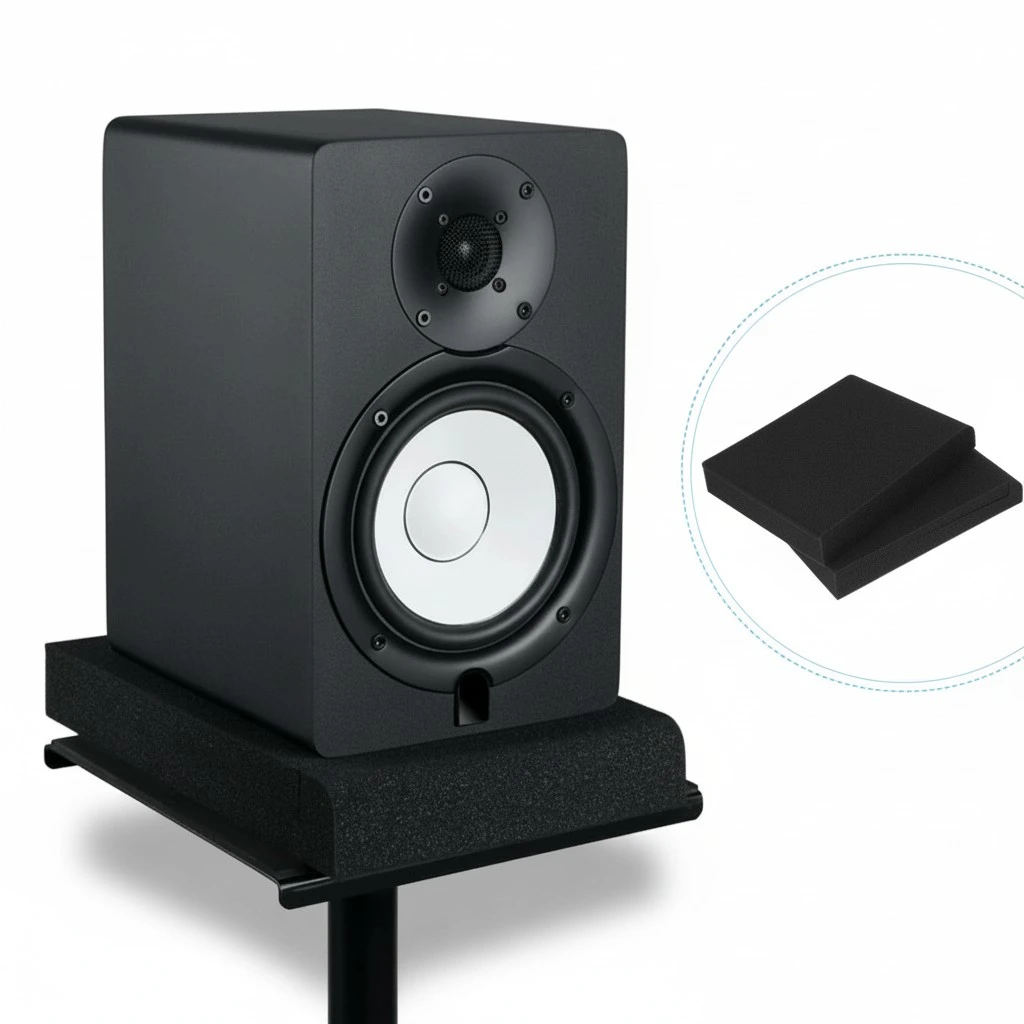 2pcs Small Speaker Isolation Pad High-density Sound Frame Foams Cushion