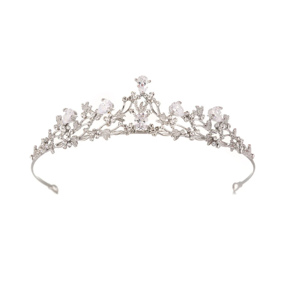 Women Crown Crystal Zircon Hair Bridal Wedding Headdress Hair Band for Bride Bridesmaid