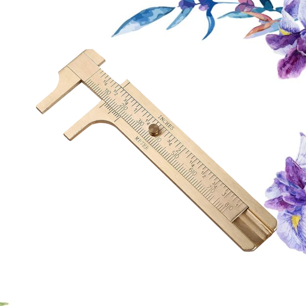 1pc Copper Vernier Caliper Pocket Caliper CM/Inch Dual Scale Wear Resistance with High Precision for Measurement