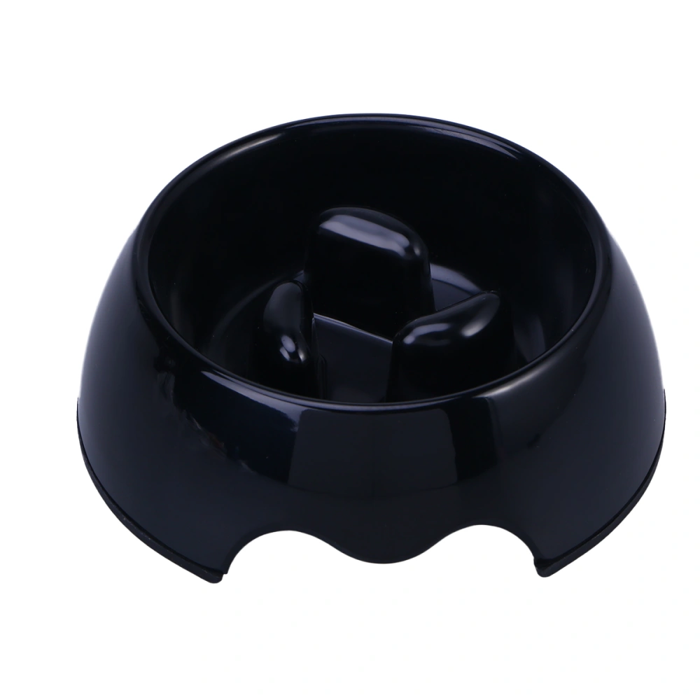 Pet Dog Cat Anti-choke Food Water Bowl Large and Small Animals Bloat Stop Food Slow Feeder Size S (Black)