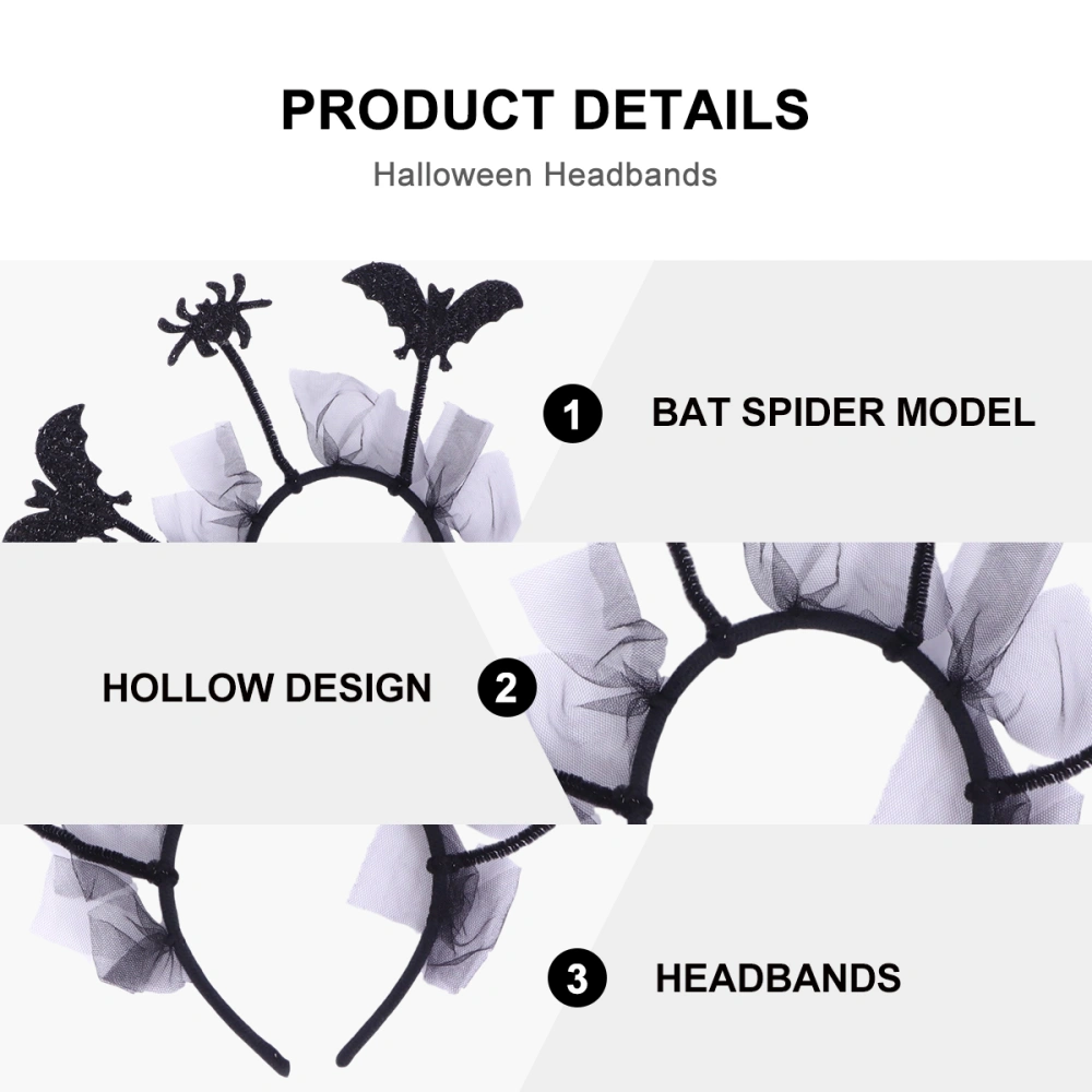 2pcs Halloween Hair Creative Hair Band Creative Bat Spider Headband Party