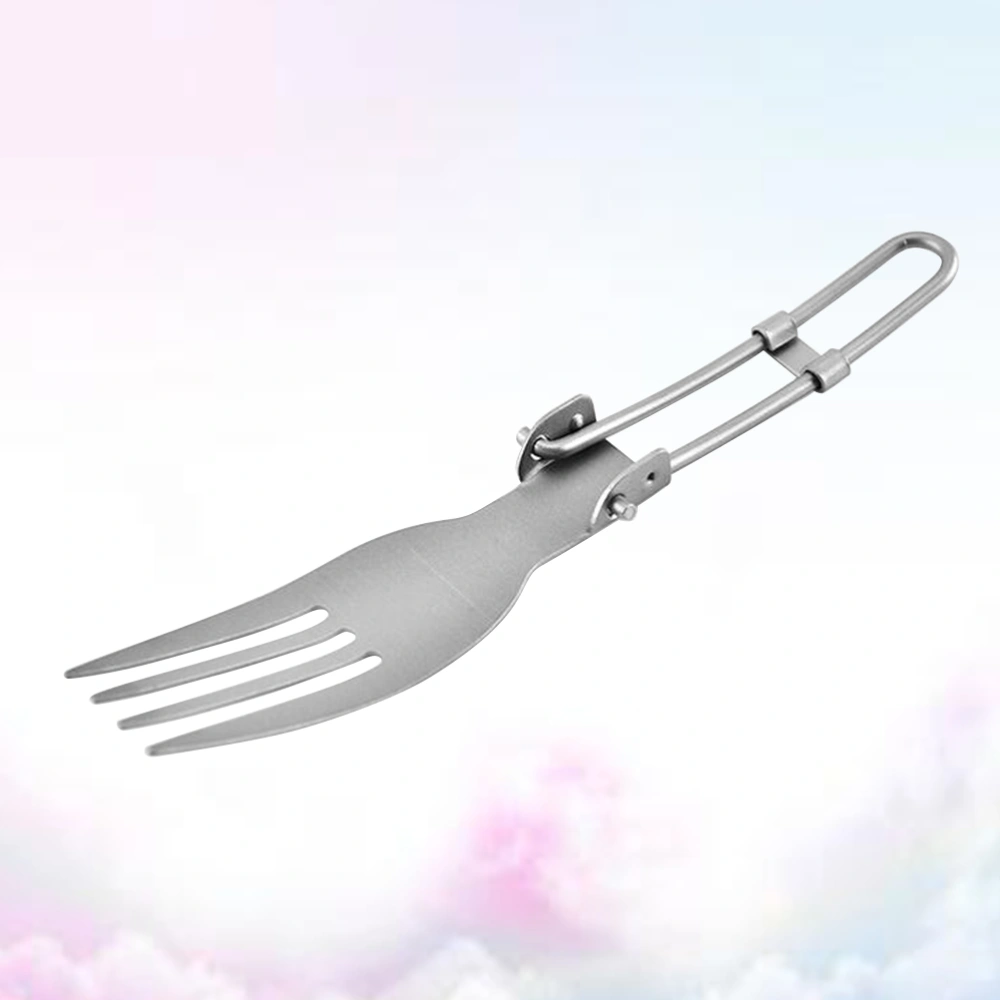 Titanium Portable Fork Foldable Fork Durable Camping Picnic Utensil Travel Cutlery Ourdoor Picnic Tableware 