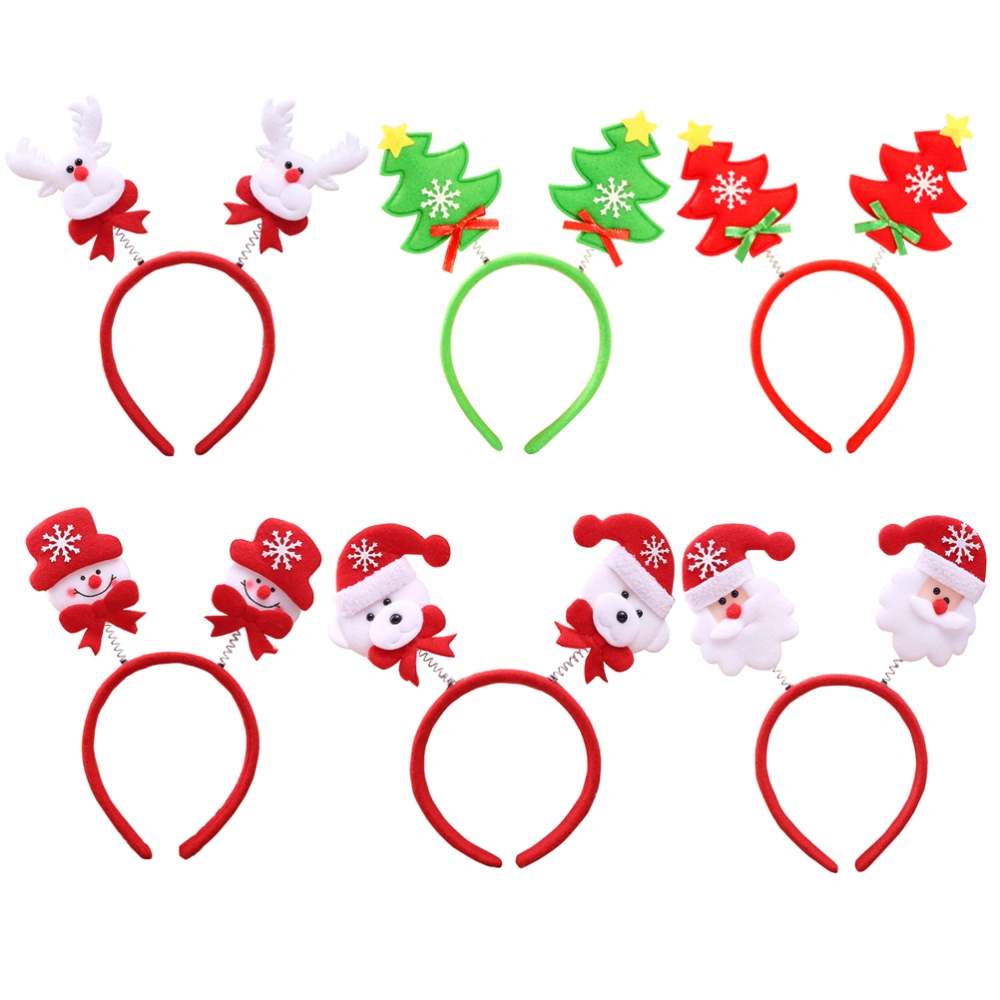 6pcs Christmas Elements Decorative Hair Hoops Headbands Headdresses for Kids