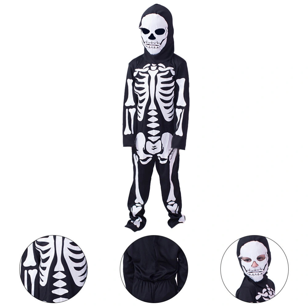 1 Set Halloween Horrible Skeleton Cosplay Costume for Kids Children (L)