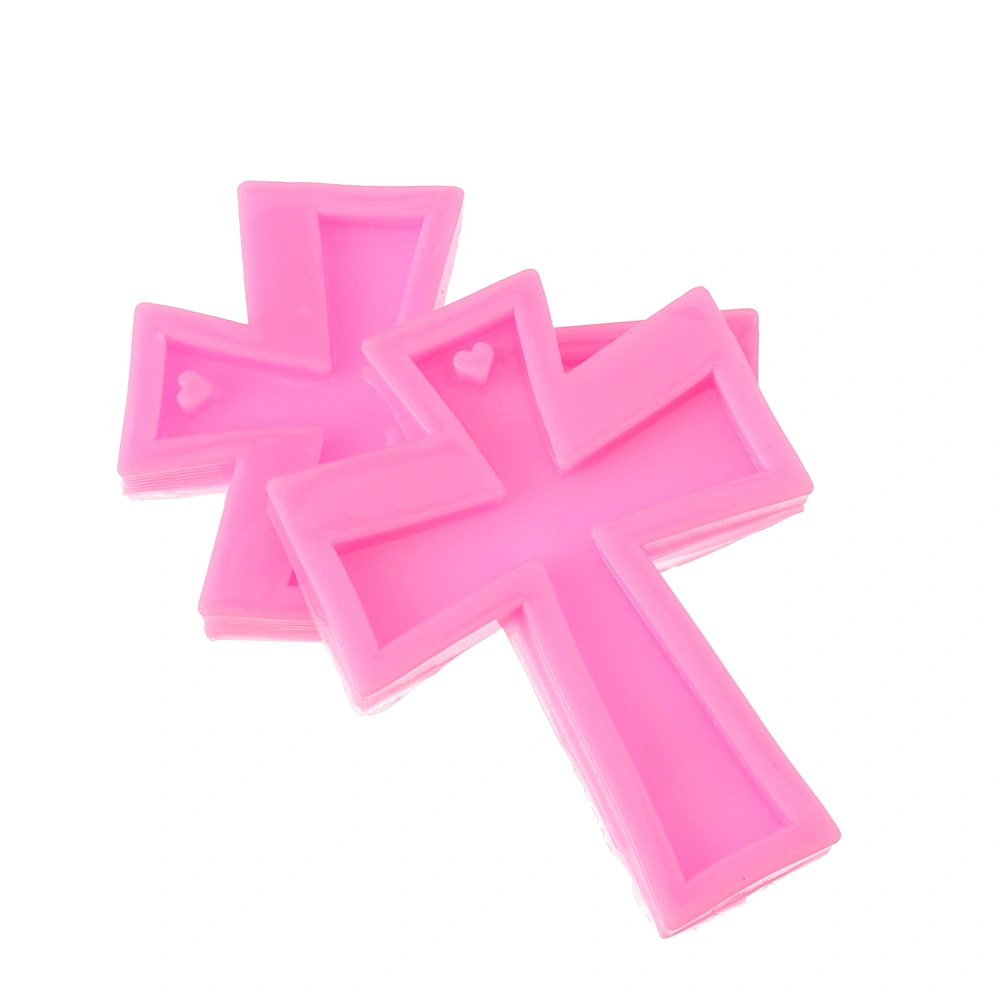 2pcs Creative DIY Keychain Decor Silicone Mold Epoxy DIY Crucifix Shaped Mould