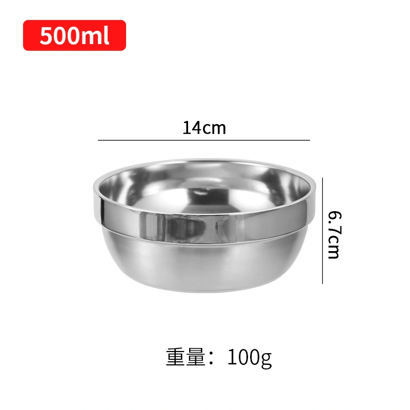 Double Layer Stainless Steel Bowl Small Bowl Metal Soup Bowl Salad Bowl Noodle Bowl