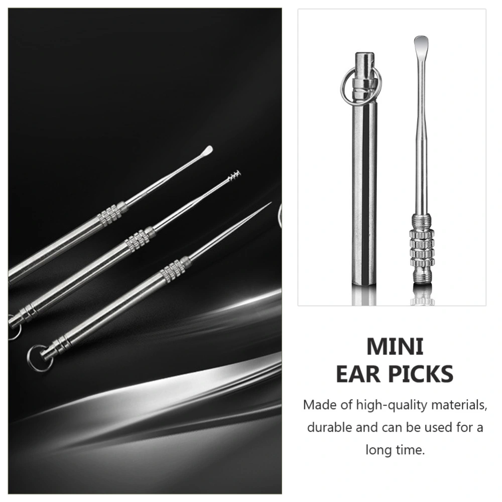 8pcs Multi-functional Toothpicks Combination Toothpicks Ear Picks (Silver)