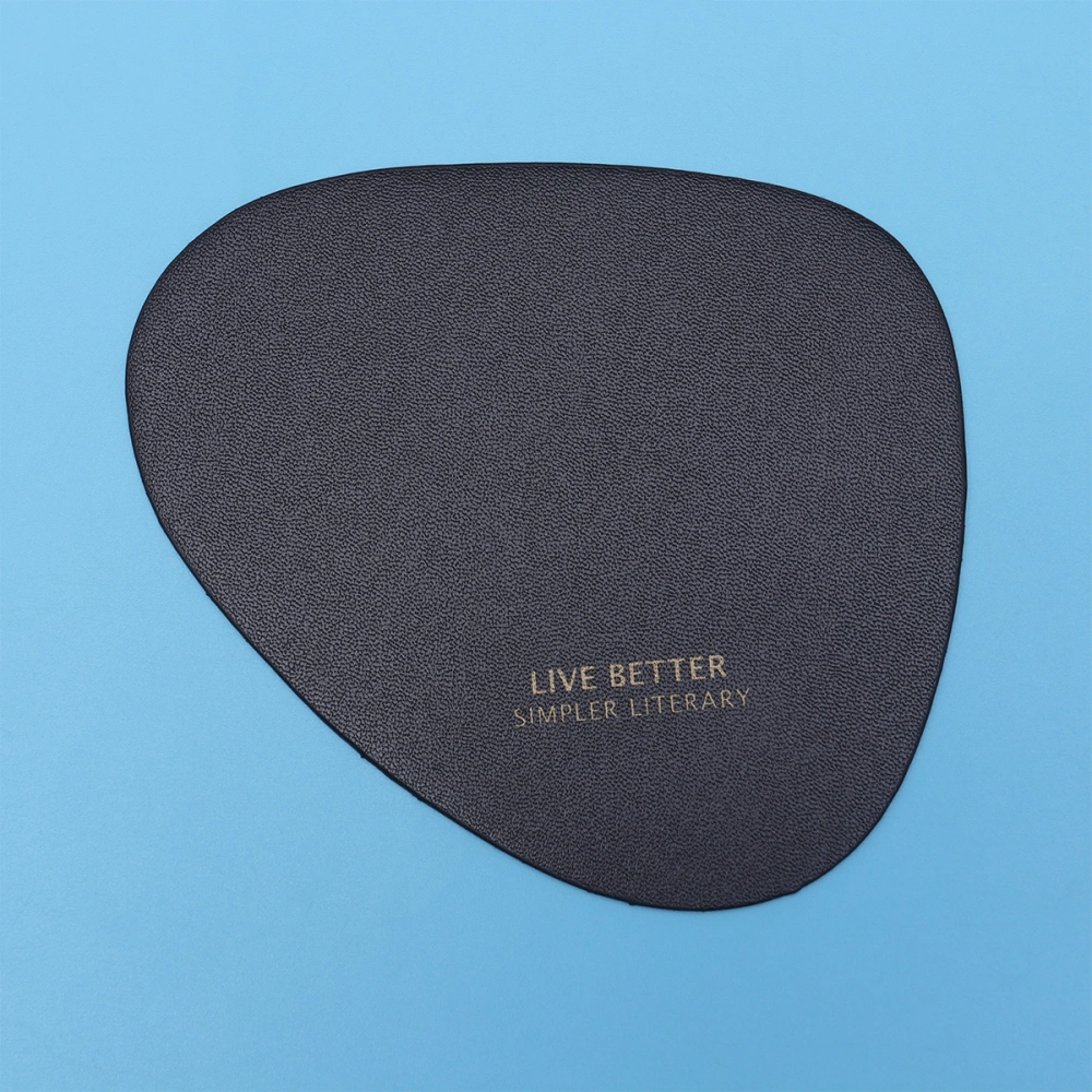 Leather Water-proof Heat Insulation Pad Placemat Table Mat for Home Restaurant (Black Irregular Shape)