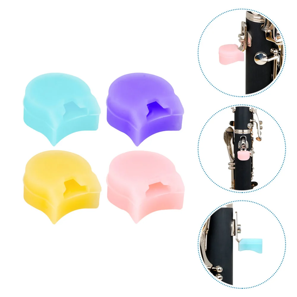 4pcs Black Pipe Clarinet Handle Thumb Pads Thumb Rest Cushion Protectors