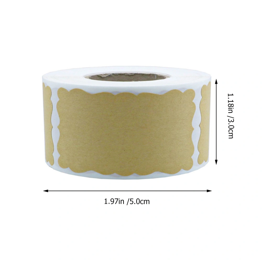 1 Roll Kraft Sticker Label Self-adhesive Blank Seal Stickers Gift Baking Label