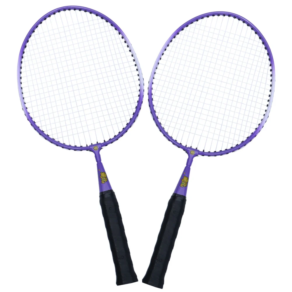 2pcs of One Pair Kid Durable Leisure Badminton Toys Funny Badminton Light Weight Battledore Portable Badminton Racket (Perple Blue 46cm)