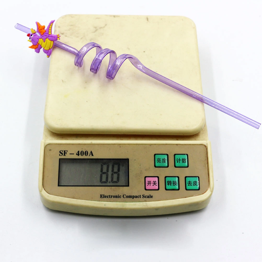 8pcs Disposable Colorful Plastic Straws Small Dinosaur Curved Straw 8 Colors Drinking Straw for Birthday Party Supplies