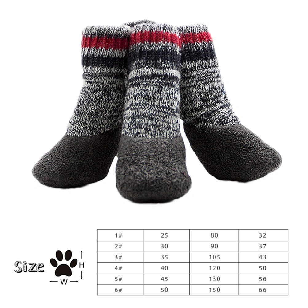 2 Pair Pet Fall Winter Terry Padded Warm Waterproof Pet Dog Socks Non-slip Dirt Dog Shoes (Gray1#)