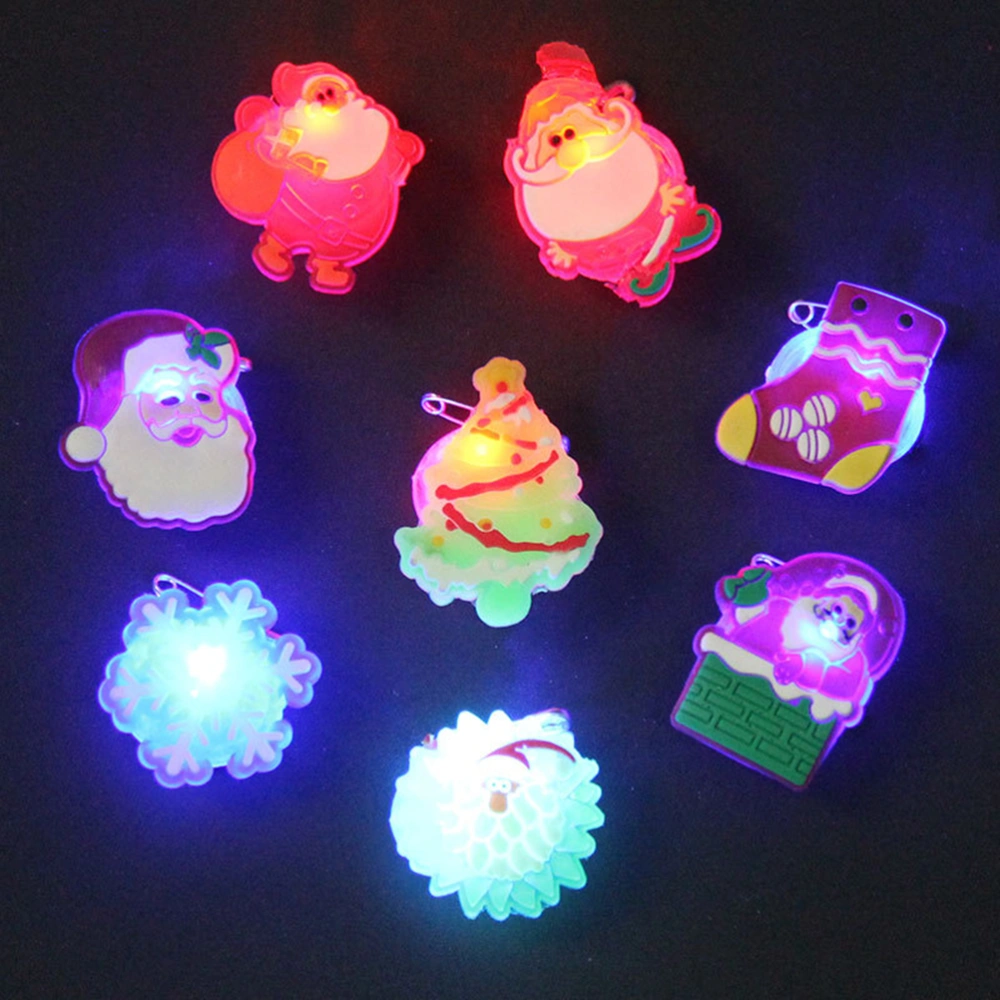 25pcs Color-changing Finger Lamp Flashing Ring Lamp Christmas Finger Decorative Toys Random Style