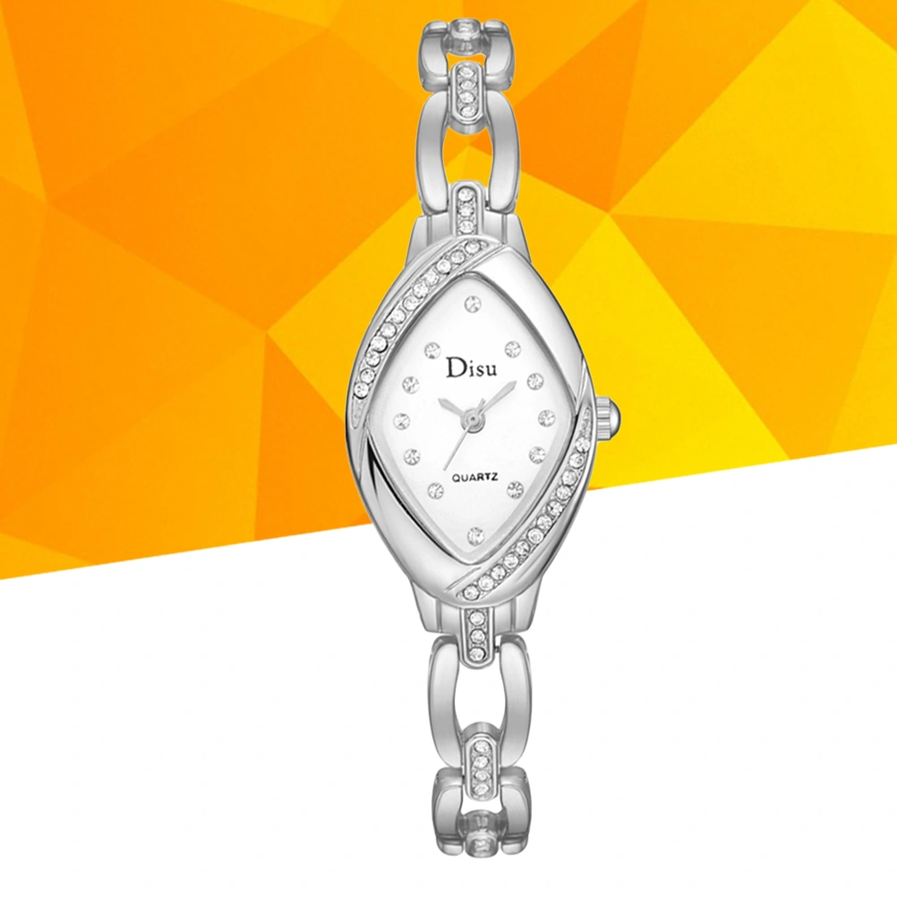DS042 Women's Fashion Business Wrist Watches Luxury Bracelet Dress Quartz Watch (Silver)
